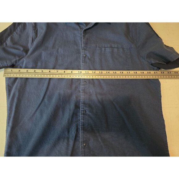 Lululemon Mens Blue Short Sleeve Button-Up Shirt XL Cotton Polyester Blend - Picture 7 of 7